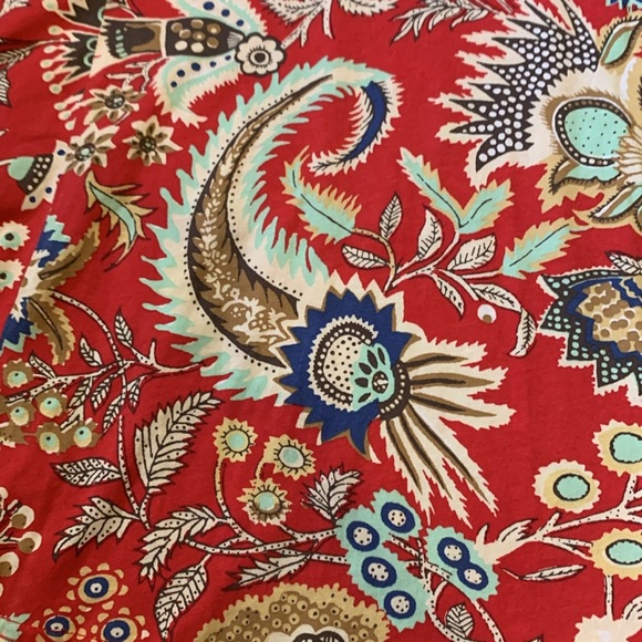 Bohemian Red Paisley Maxi Skirt Measures 16 Flat Sz (12) Missing Size Tag - Picture 5 of 8